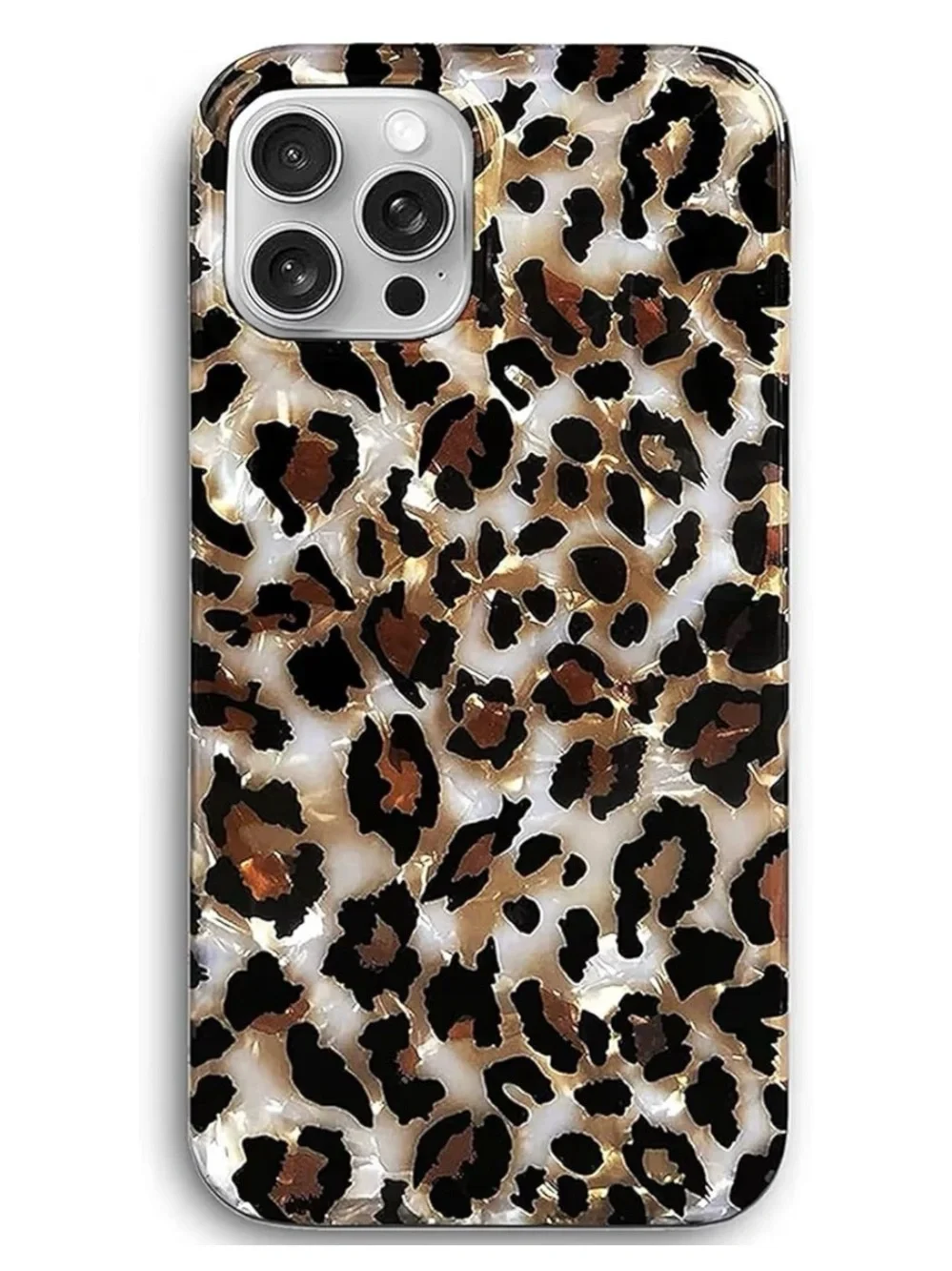 J West Stylish Leopard Print Phone Case - Brown & Black
